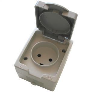 gr ip54 - jord dansk med enkelt stikkontakt rs udend elworks