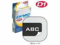 19mmx7m sort hvid tape d1 dymo