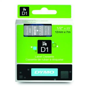 12mmx7m klar hvid tape d1 dymo