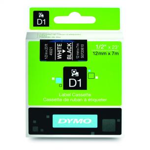 12mmx7m sort hvid tape d1 dymo