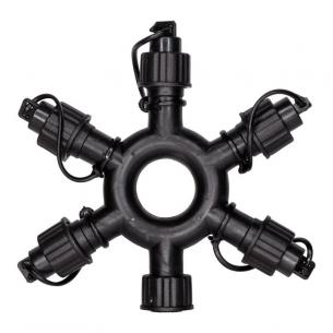 sort 230v 10cm 5-udtag tech-line fordeler-ring - 75783 sirius