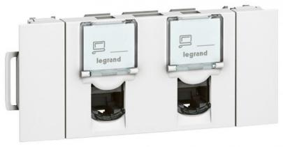 hvid 3m jack modular ftp 6 kat rj45 2x mosaic dataudtag