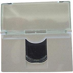 hvid 2m tekstfelt og jack modular utp 5e kat rj45 1x mosaic dataudtag