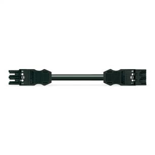sort 3-polet hanstik - hunstik eca pvc 5m mellemkabel
