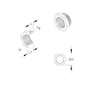 m16 pg11 messing overgangsmuffe
