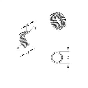 m20 pg16 messing overgangsmuffe