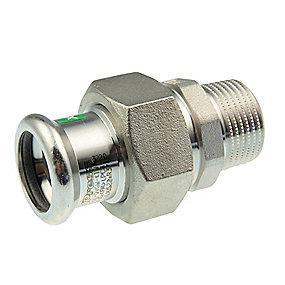 m-bakke 2 x mm 54 nippel med union press rustfri xpress vsh