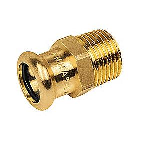 Kobber Cu Press Overgang 12 X 12 Mm Med Udvendigt Gevind Og Muffe