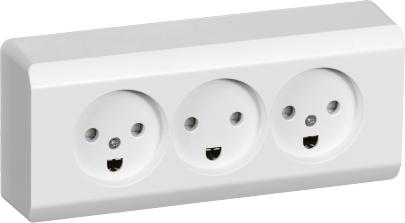 hvid jord med tripel udvendig stikkontakt 66 opus lk