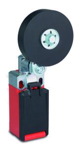 glidekontakt nc 1 no 1 gummirulle 50mm med arm kunststof endestop
