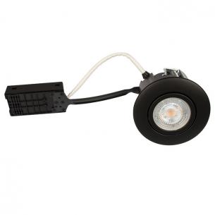 rund sort mat ip44 385lm 3000k 5w gu10 flimmerfri mpbar d 230v install quick luna