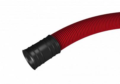 1m sort 750n hdpe r r gget dobbeltv korrugeret 15-90 vinkel 50mm r kabelr