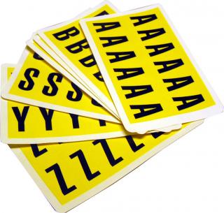 stk 250 pak 1 9 nr mm 22 x mm 38 gul p sort brug rs indend til kort et p bogstaver og tal identiske