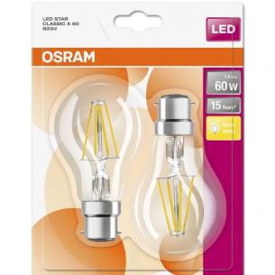 60w 2-pak mpbar d ikke lumen 806 klar b22 827 7w filament a classic base led osram