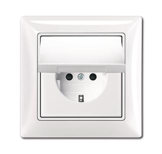 g klapl og pillesikring med kning afd samt ramme inklusive komplet leveres modul 1 16a hvid mat schuko-stikkontakt abb-basic55