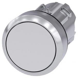 sende l flad hvid skinnede metal rund mm 22 trykknap
