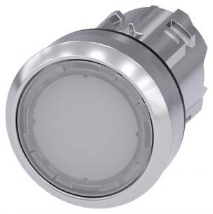 sende l flad trykknap hvid skinnede metal rund mm 22 lystrykknap