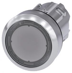 sende l flad trykknap klar skinnede metal rund mm 22 lystrykknap