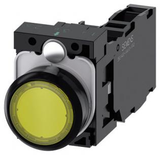 skrue dc ac v 24 led integreret med modul led nc 1 no 1 holder med flad trykknap gul lystrykknap