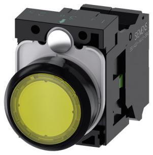fjeder dc ac v 24 led integreret med modul led no 1 holder med flad trykknap gul lystrykknap
