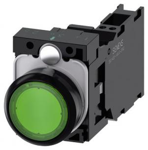 fjeder ac v 230 led integreret med modul led nc 1 no 1 holder med flad trykknap n gr lystrykknap