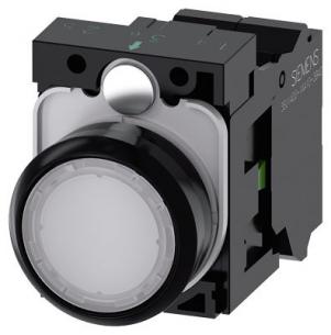 fjeder ac v 230 led integreret med modul led no 1 holder med flad trykknap hvid lystrykknap