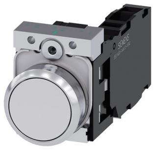 skrue nc 1 no 1 holder med flad trykknap hvid skinnede metal rund mm 22 trykknap
