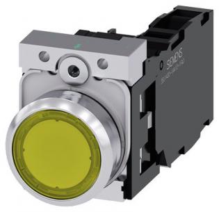 skrue dc ac v 24 led integreret med modul led nc 1 no 1 holder med flad trykknap gul lystrykknap
