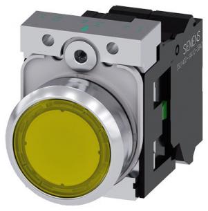 fjeder dc ac v 24 led integreret med modul led no 1 holder med flad trykknap gul lystrykknap