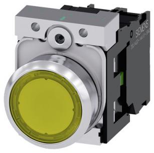skrue ac v 110 led integreret med modul led no 1 holder med flad trykknap gul lystrykknap