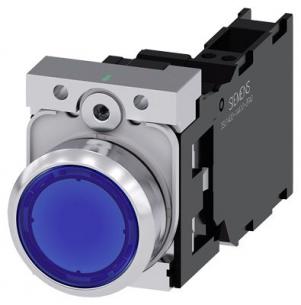 fjeder ac v 230 led integreret med modul led nc 1 no 1 holder med flad trykknap bl lystrykknap