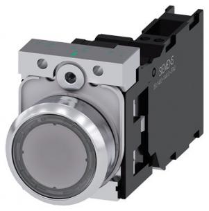 fjeder ac v 230 led integreret med modul led nc 1 no 1 holder med flad trykknap transparent lystrykknap