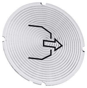 blow symbol grafisk font sort med hvid rund lystrykknap for plade inskription