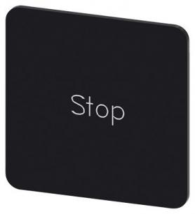 3su1900-0ae16-0ds0 stop inskription font hvid label sort mm 27x27 str label holder label til rkningsplade m