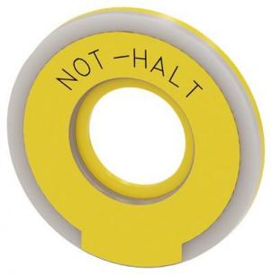 not-halt inskription mm 23 diameter inde mm 60 diameter ydre belyst gul paddetryk dstop n for rund ndeskive sp