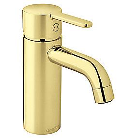 messing poleret - bundventil u small håndvaskarmatur silhouet damixa