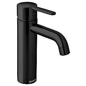 sort mat - bundventil u medium håndvaskarmatur silhouet damixa