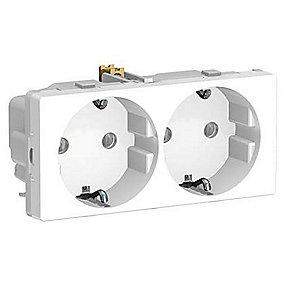 hvid - modul 0 2 jord med stikkontakt schuko fuga lk