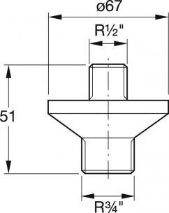 krom roset mm 67 med 2 1 x 4 3 forskruning rma b