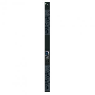 sort ledning 3m med 4xc19 12xc13 16a 230v vertikal ms powerpanel