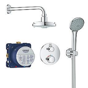 brusehoved 160 cosmopolitan rainshower med t bruses sampak grohtherm grohe