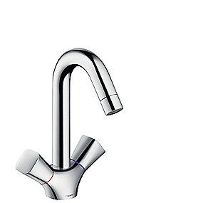 krom bundventil med greb 2 med h�ndvaskarmatur logis hansgrohe