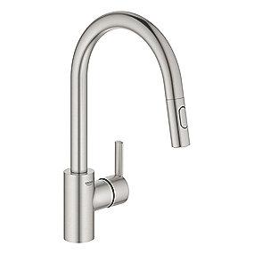 supersteel - b udl jt h zero kstud udtr med dua brus kkenarmatur k feel grohe