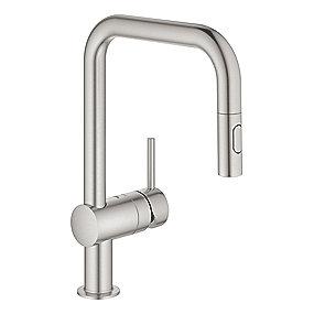 supersteel kstud udtr med u-tud dual brus kkenarmatur k minta grohe