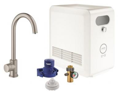 supersteel c-tud ler k med kkenarmatur k mono professional blue grohe