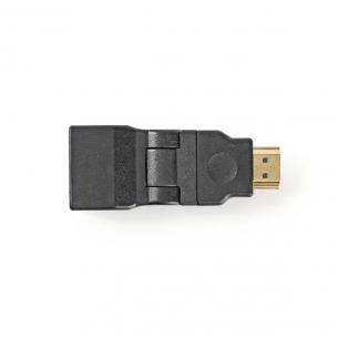 plastikpose stk 1 sort abs swivel guldplateret hun hdmi stik hdmi adapter hdmi