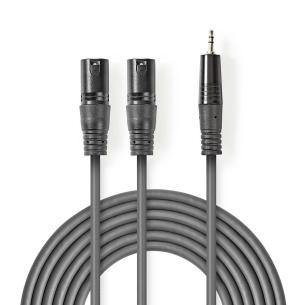 kartonhylster rkegr m pvc runde m 50 1 nikkelplateret hanstik mm 5 3 hanstik 3-pin xlr 2x kabel audio balanceret