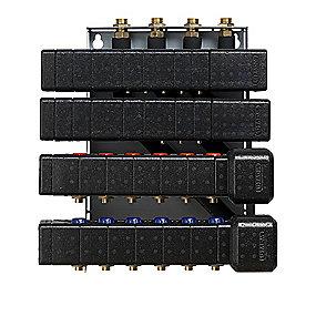 bv 50mm - gulvvarmekredse 8 og varmtvand 6 koldtvand 9 med venstrevendt bundmodul isoleret calefa wavin