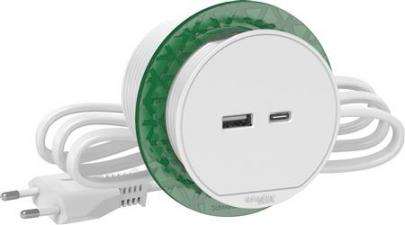 hvid c a usb med enkelt stikk bord