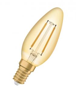 guld e14 22w 825 5w 2 kerte led 1906 vintage osram